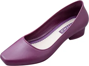 AMDBEL Flat Shoes for Women Comfortable Women's Pointed Toe Loafer Shoes Slip On Ballet Flat Dress Shoes Chunky Block Square Heels Shoes Closed Toe Wedges Shoes Work Casual Formal Flats Shoes