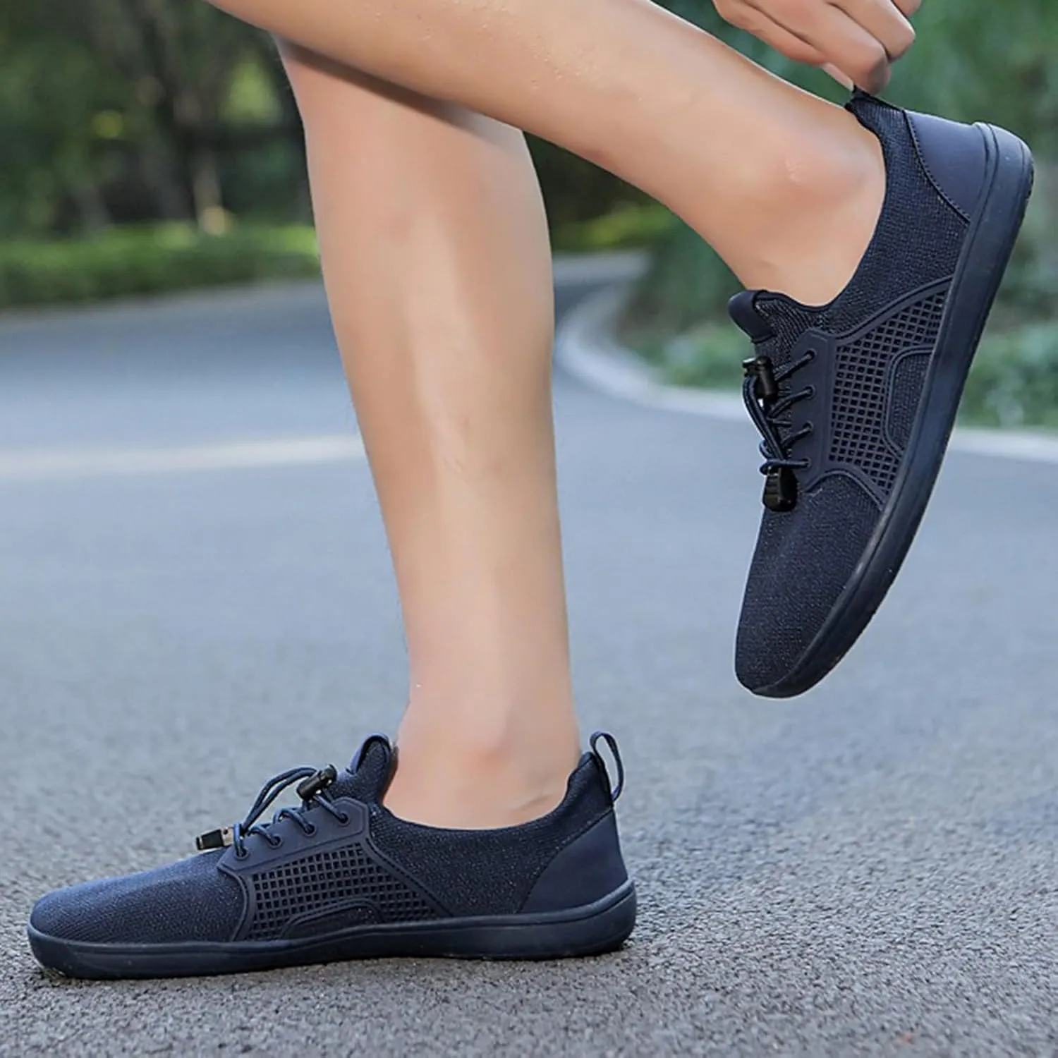 Arch Support Orthopedic Sneakers for Women Breathable Zero Drop Adjustable Barefoot Shoes Fly Woven Mesh Shoe