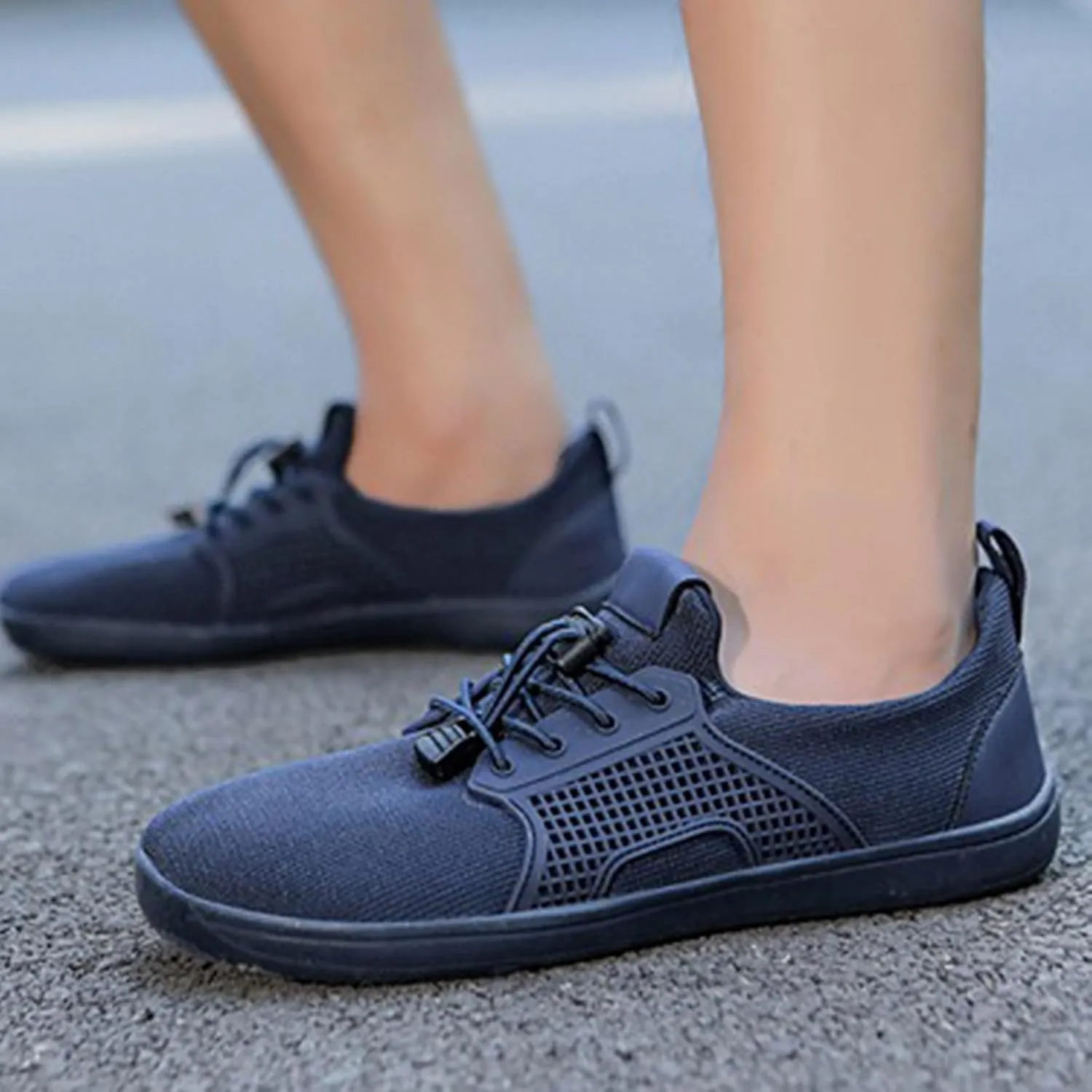 Arch Support Orthopedic Sneakers for Women Breathable Zero Drop Adjustable Barefoot Shoes Fly Woven Mesh Shoe