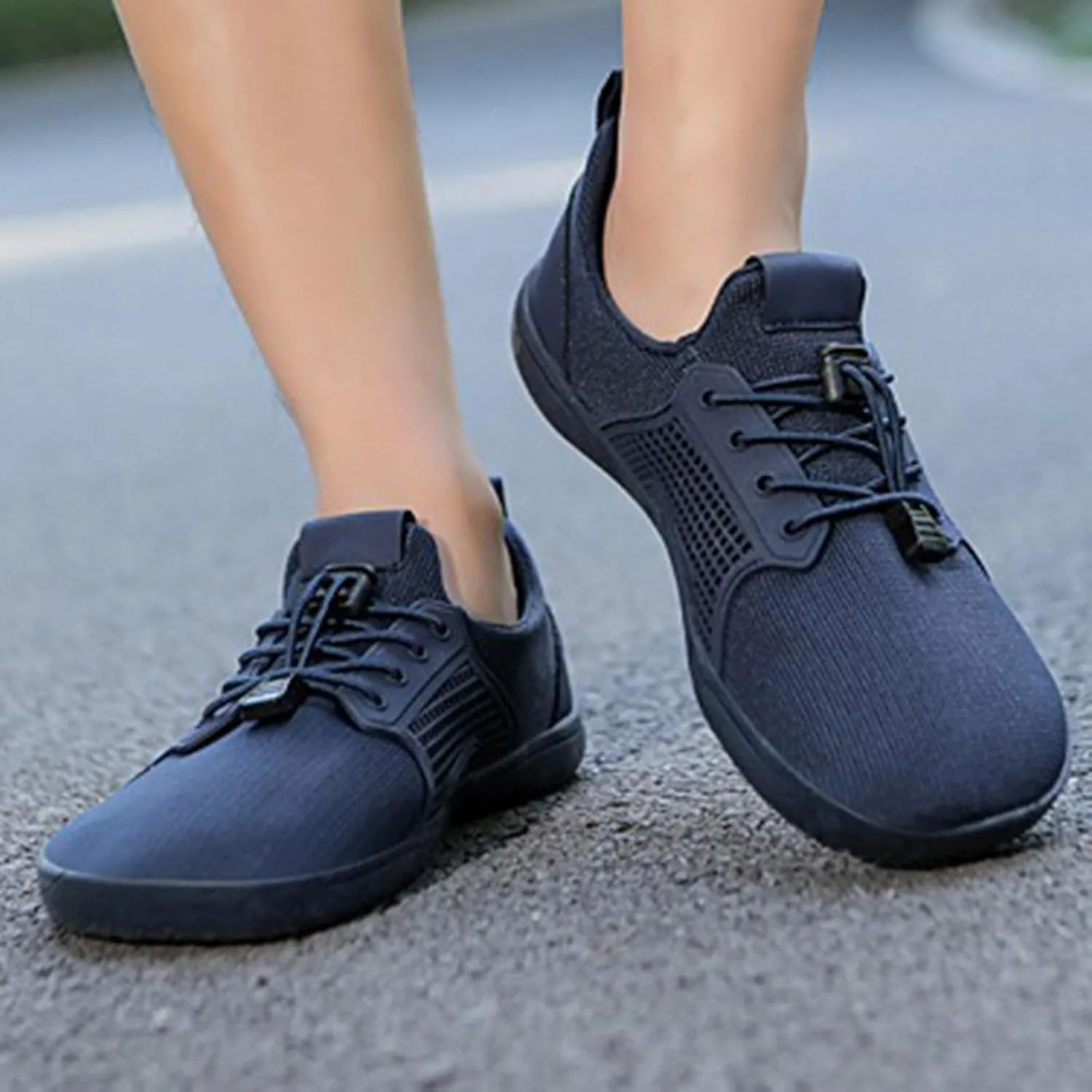 Arch Support Orthopedic Sneakers for Women Breathable Zero Drop Adjustable Barefoot Shoes Fly Woven Mesh Shoe