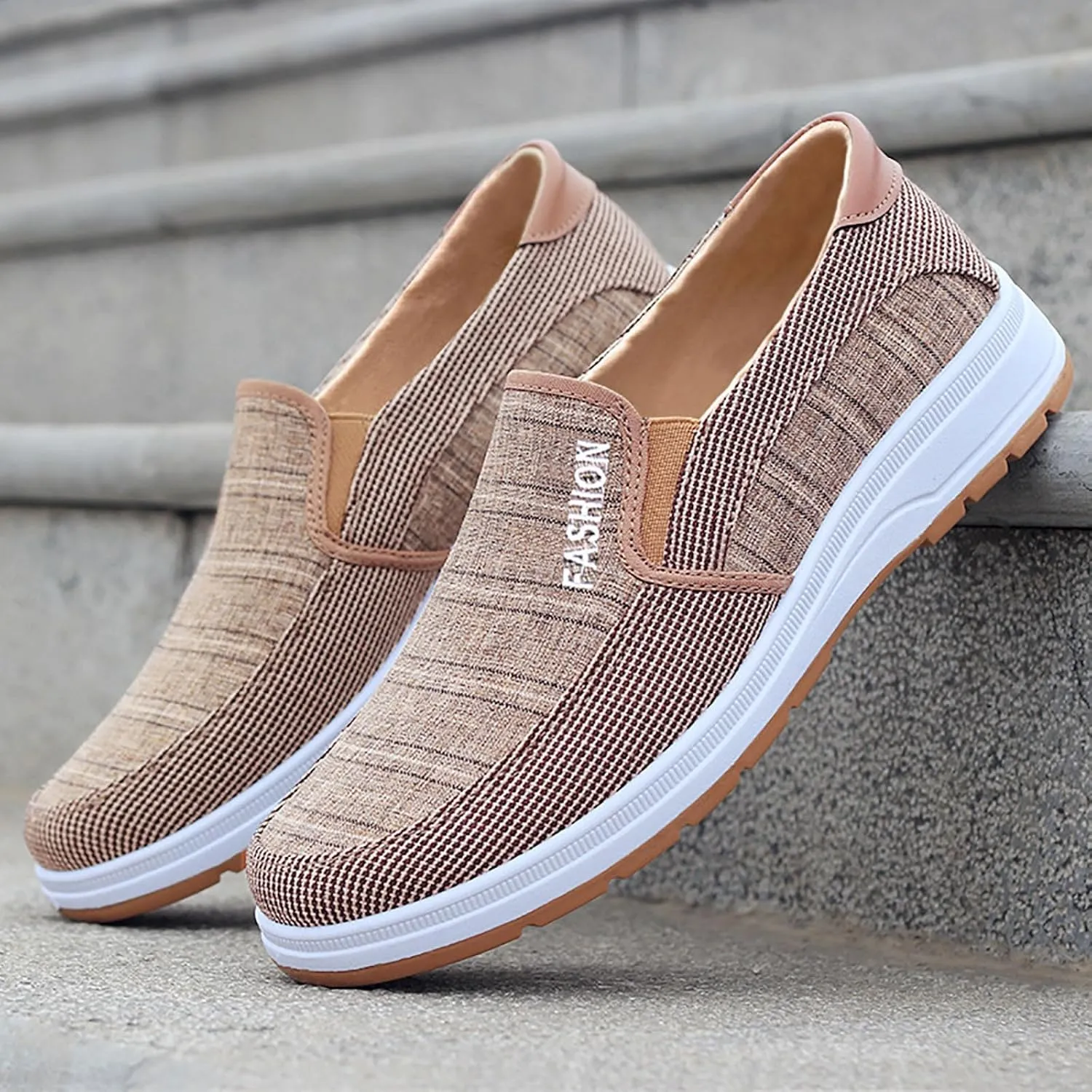 Athletic Fashion Sneakers for Men Lightweight Breathable Slip On Running Shoe Lightweight Elderly Slip On Shoes