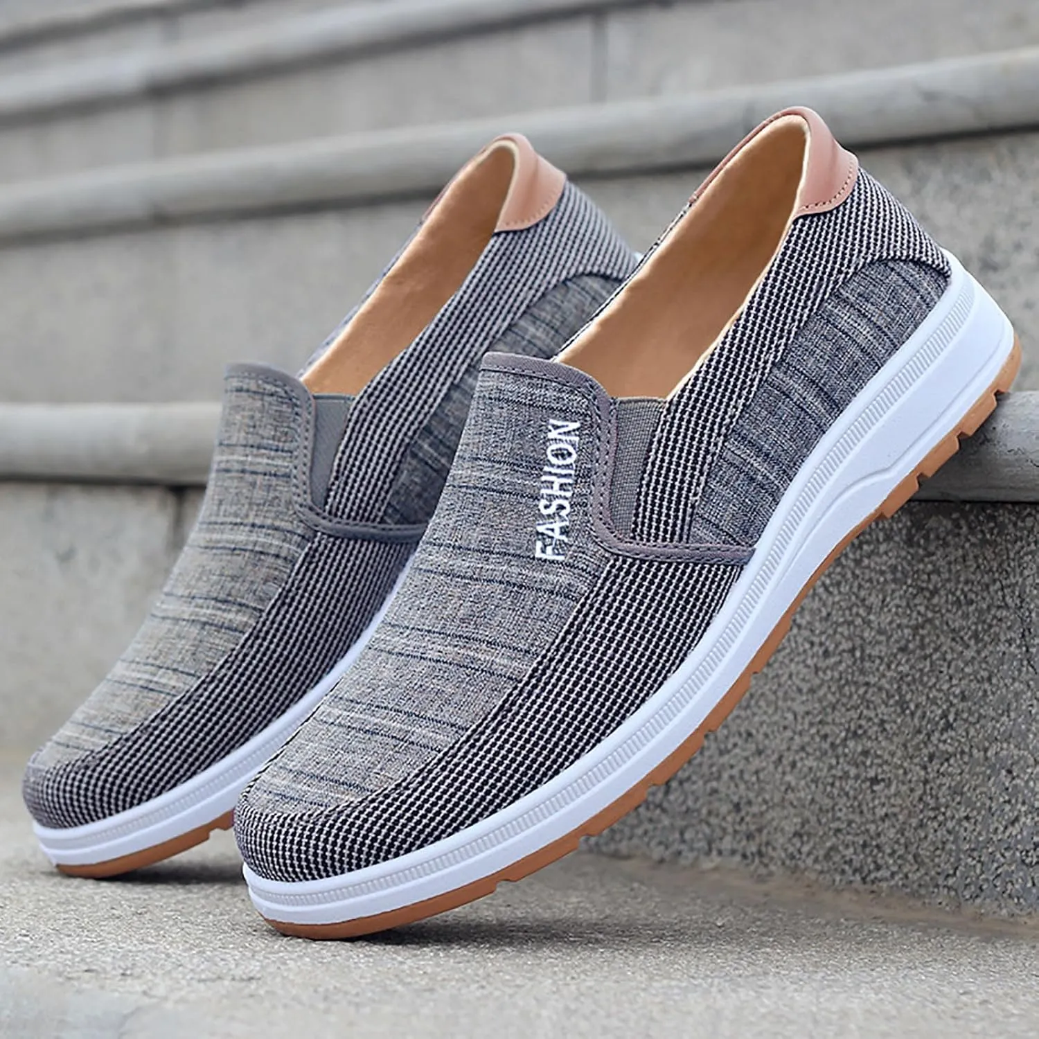 Athletic Fashion Sneakers for Men Lightweight Breathable Slip On Running Shoe Lightweight Elderly Slip On Shoes