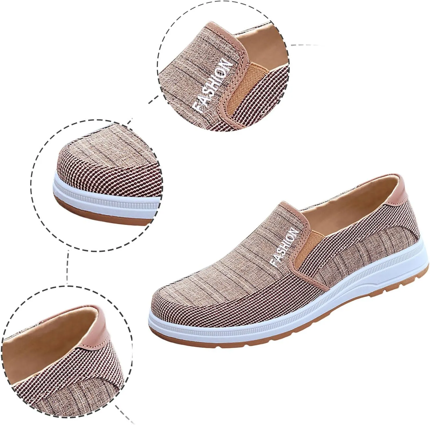 Athletic Fashion Sneakers for Men Lightweight Breathable Slip On Running Shoe Lightweight Elderly Slip On Shoes