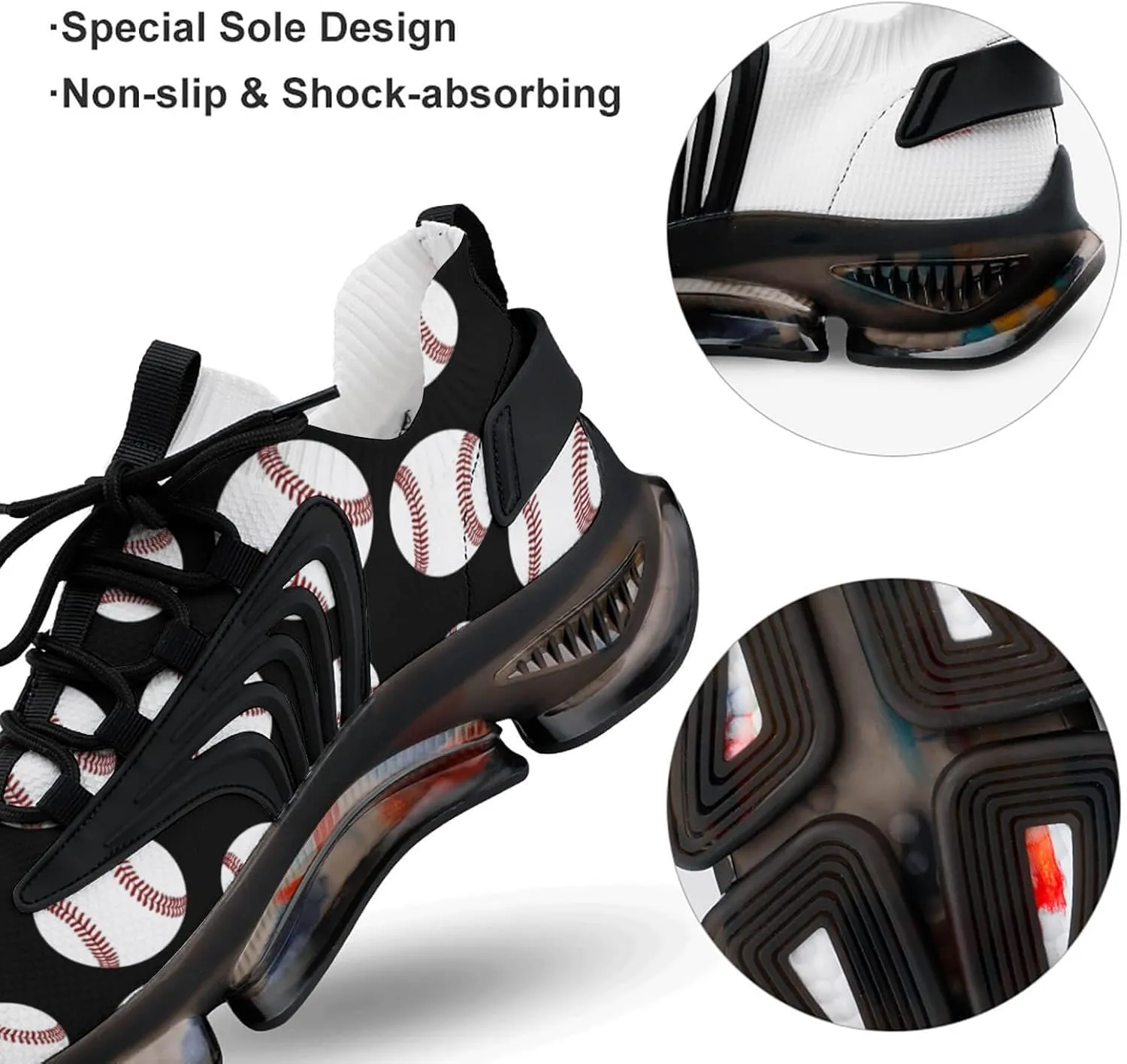 Baseball Men's Running Shoes Lightweight Walking Shoe Breathable Sneaker