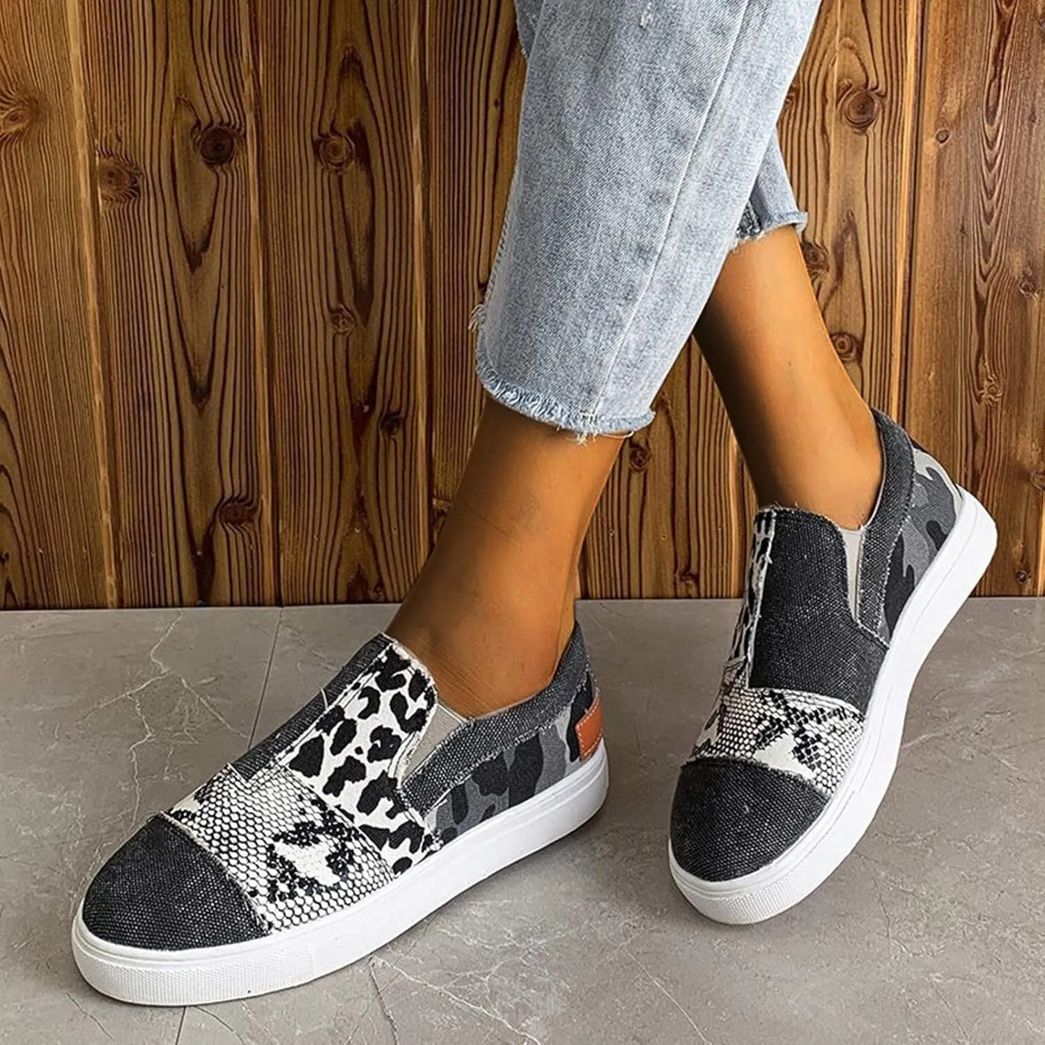 Black Fashion Womens High Platform Sneakers Slip On Walking Shoes Women Size 12 Walking Shoes for Women with Arch Support Wide Width High Top Sneakers for Women Comfy Flats Shoes Women Dressy Cute