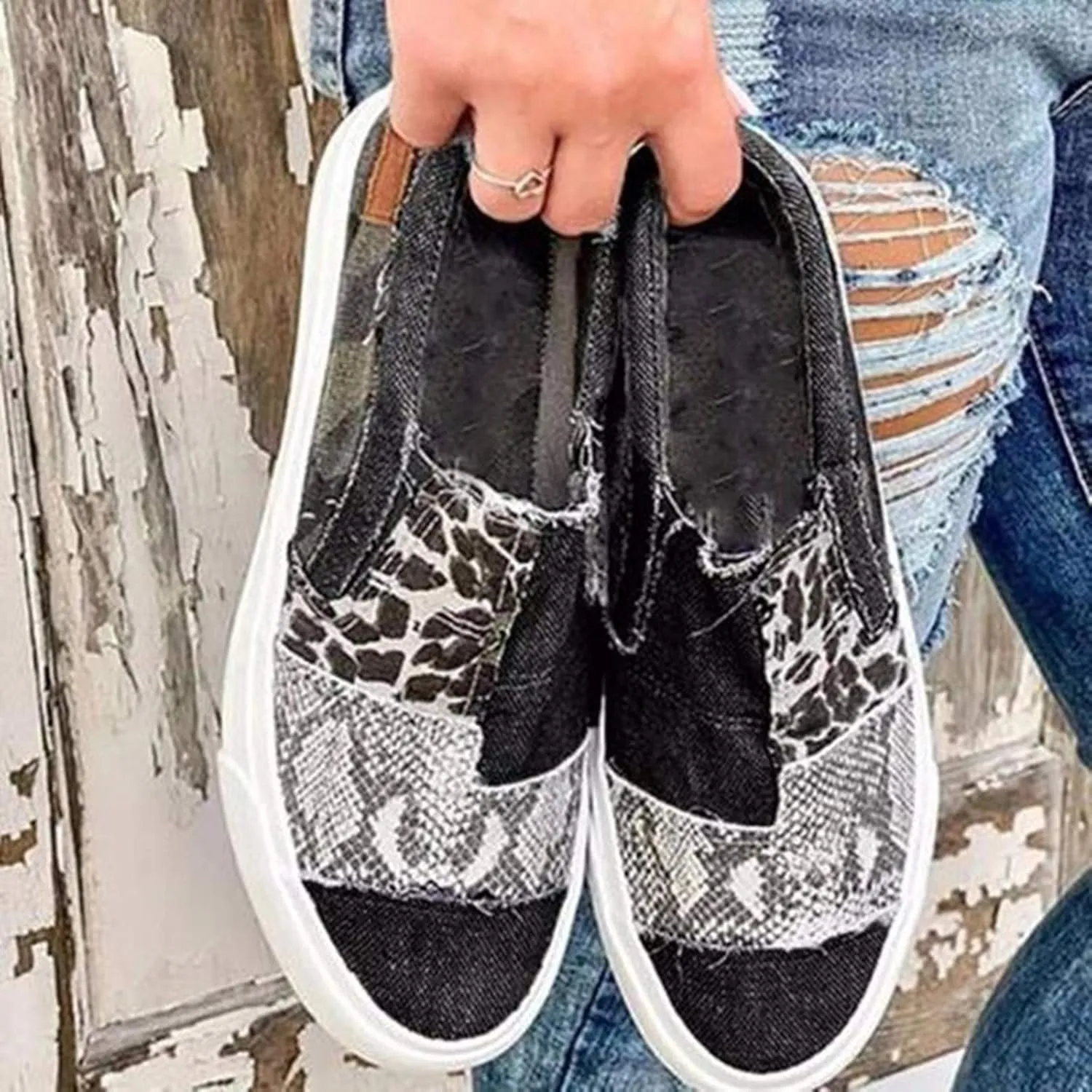 Black Fashion Womens High Platform Sneakers Slip On Walking Shoes Women Size 12 Walking Shoes for Women with Arch Support Wide Width High Top Sneakers for Women Comfy Flats Shoes Women Dressy Cute