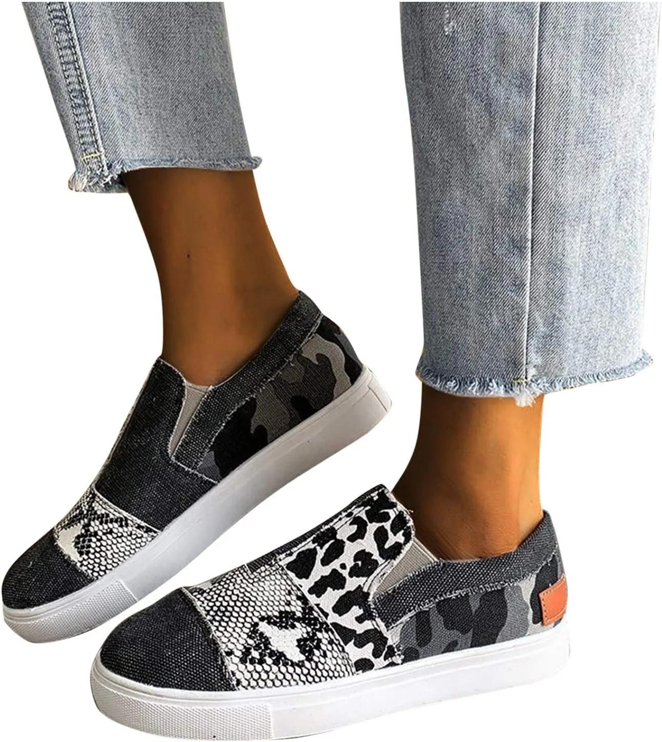 Black Fashion Womens High Platform Sneakers Slip On Walking Shoes Women Size 12 Walking Shoes for Women with Arch Support Wide Width High Top Sneakers for Women Comfy Flats Shoes Women Dressy Cute
