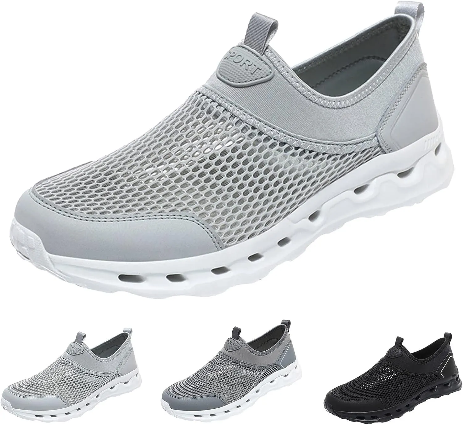 Breathable Diabetic Shoes for Men Lightweight Breathable Slip on Running Shoe Lightweight Elderly Slip on Shoes