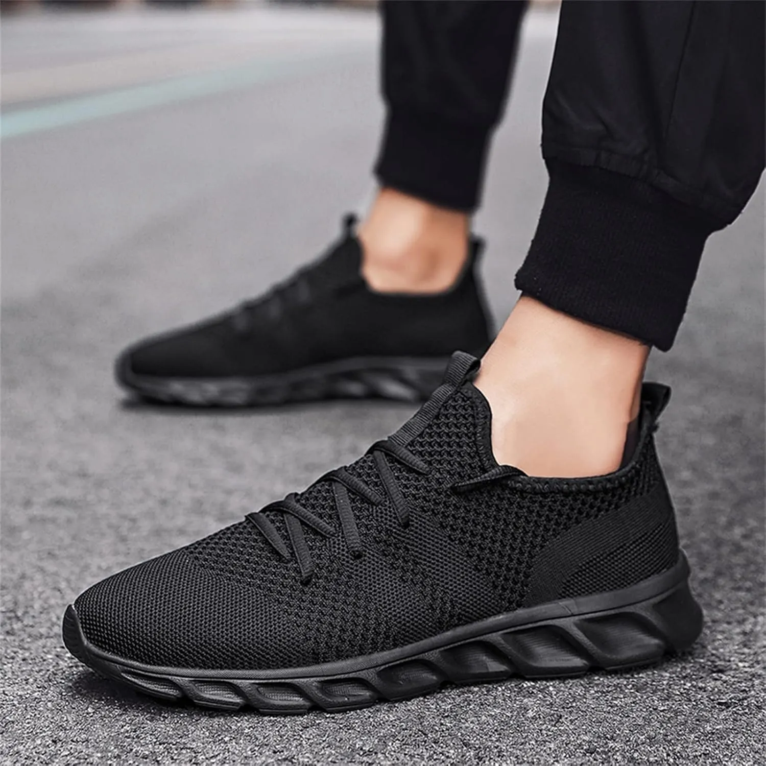 Breathable Dress Sneaker Men Solid Color Mesh Lace Up Casual Shoes Comfortable Breathable Soft Sole