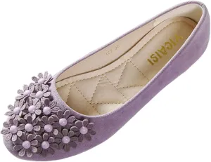 Business Casual Shoes Women Ladies Singles Shoes Flat Flower Pearl Decoration Casual Slip On Work