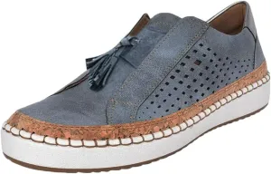 Business Casual Shoes Women's Fashion Fringe Hollow-Out Round Toe Slip On Shoes Flat with