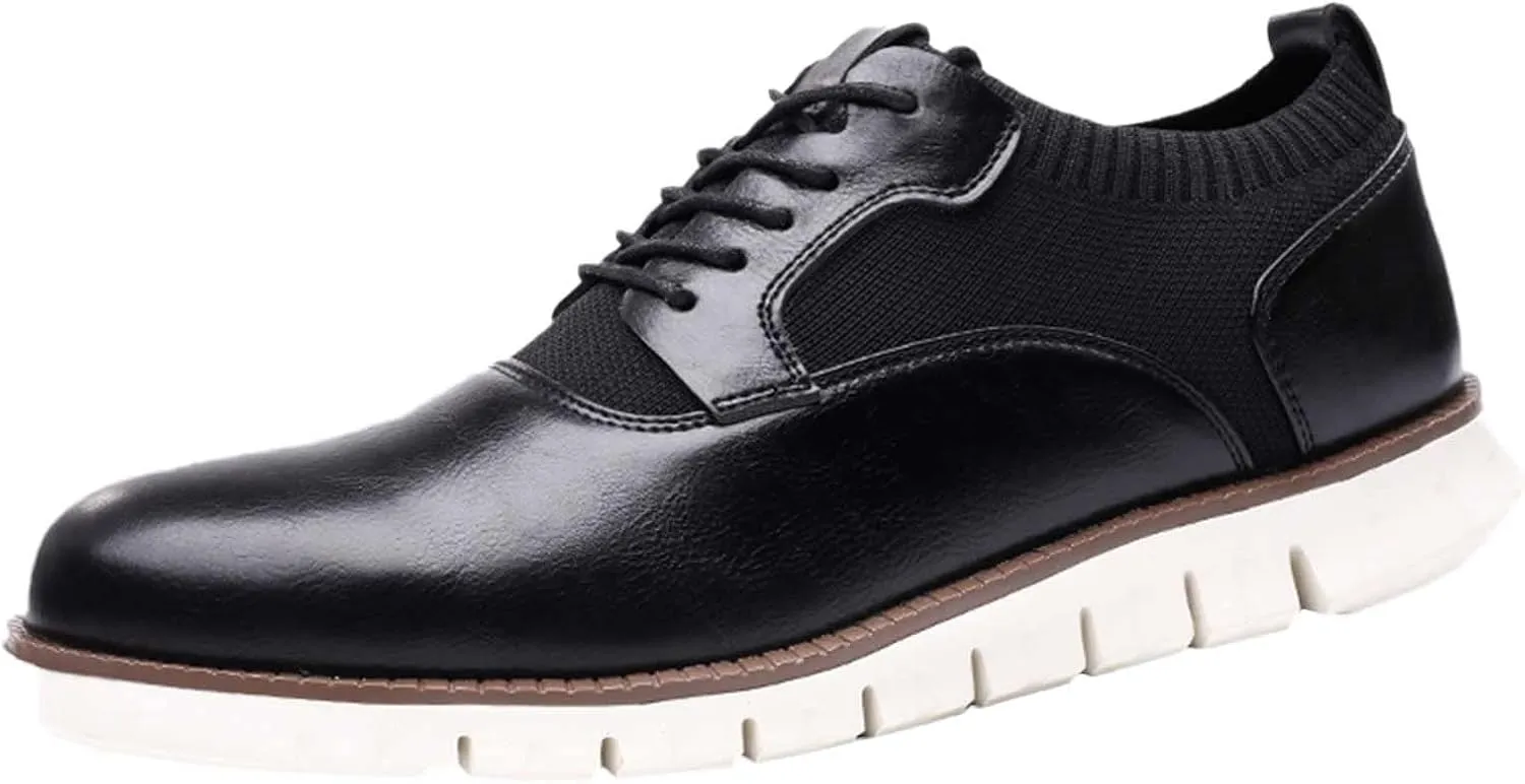 Classic Style Men Lace Up Vintage Leather Shoes Business Casual Shoes RoundToe Leather Shoes Leather Tennis Shoes Men