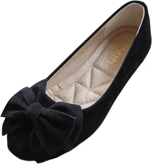 Comfortable & Lightweight Loafers Women Singles Shoes Flat Shoes Bowknot Casual Slip On Work