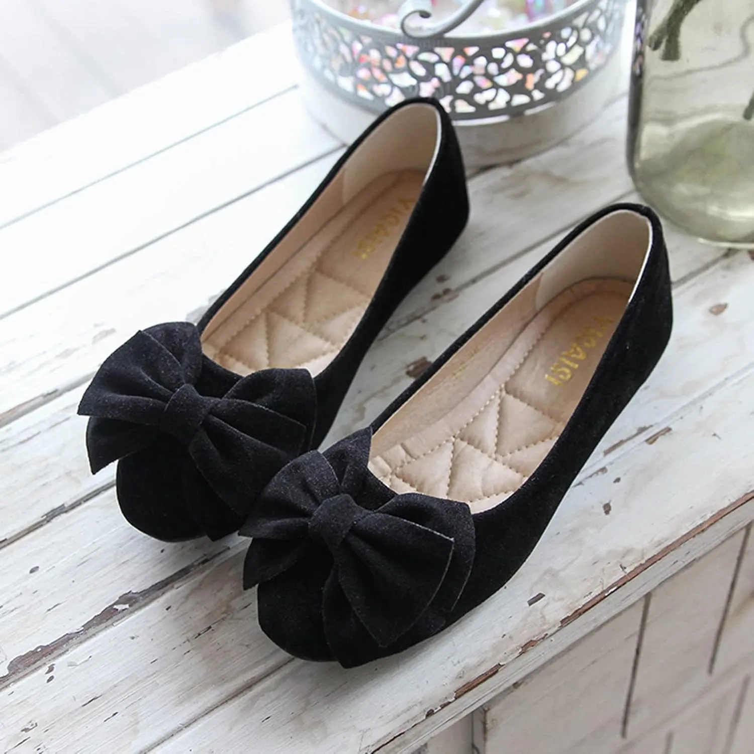 Comfortable & Lightweight Loafers Women Singles Shoes Flat Shoes Bowknot Casual Slip On Work