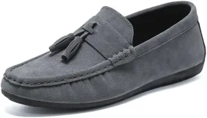 Comodish Men's Loafers Nubuck Leather with Tassel Driving Style Loafer Slip Resistant Lightweight Flexible Casual Slip-ons