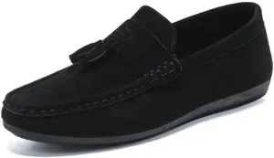 Comodish Men's Loafers Nubuck Leather with Tassel Driving Style Loafer Slip Resistant Lightweight Flexible Casual Slip-ons