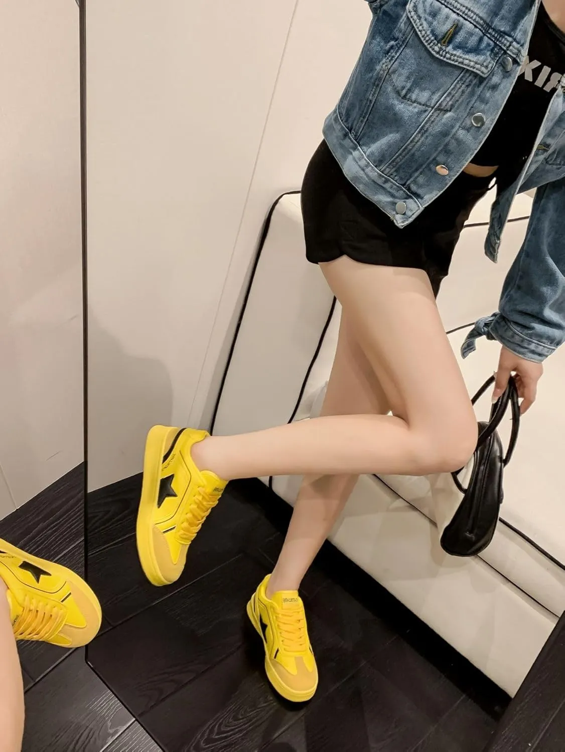 Cute Kawaii Shoes with Stars Design Chunky Platform Kawaii Y2K Pretty Pastel Retro Trendy Training Sneakers for Women Girls Streetwear Skateboarding Casual Everyday Outfits