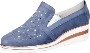 Cute Loafers Slip On Ballet Flat Shoes Casual Loafers Shoes Women Bling Ladies Crystal Platform Women's Wedges