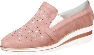 Cute Loafers Slip On Ballet Flat Shoes Casual Loafers Shoes Women Bling Ladies Crystal Platform Women's Wedges