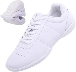 DADAWEN Adult & Youth White Cheerleading Shoe Athletic Sport Training Competition Tennis Sneakers Cheer Shoes