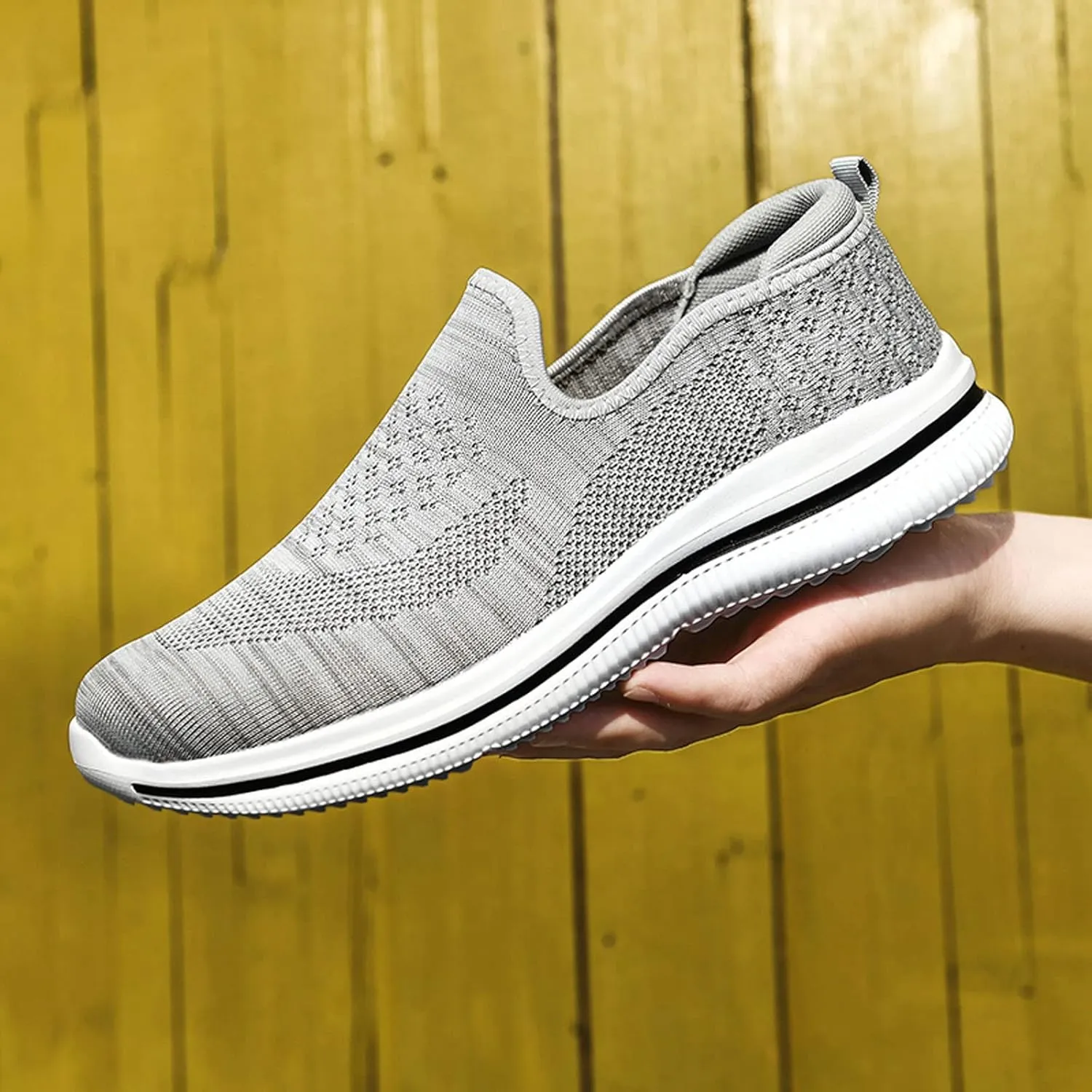 Fashion Men Mesh Mountaineering Casual Sport Shoes Lace Up Solid Color Running Breathable Soft High Tops Men Sneaker