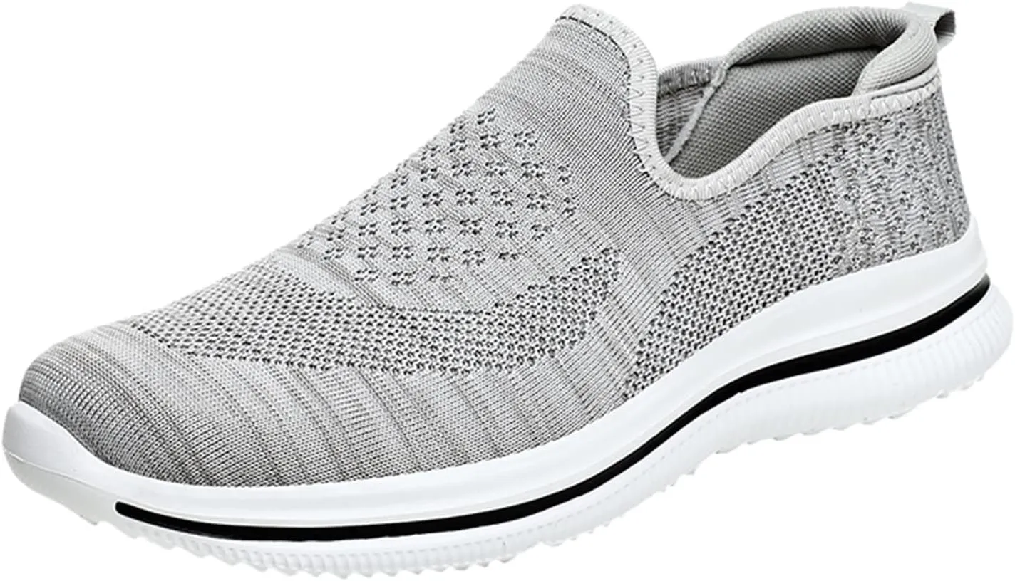 Fashion Men Mesh Mountaineering Casual Sport Shoes Lace Up Solid Color Running Breathable Soft High Tops Men Sneaker