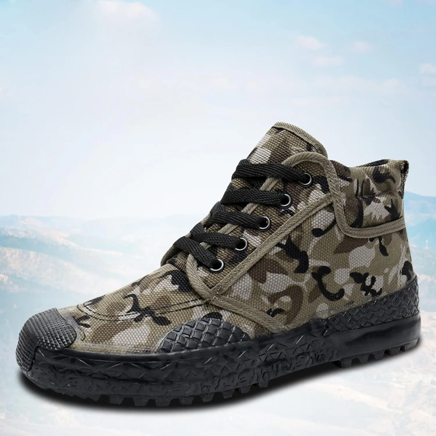 Fashion Sneakers Shoes Men Shoes Breathable Canvas Men Rubber Soled High Top Labor