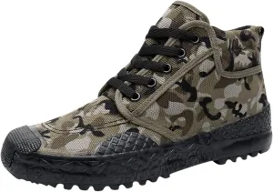 Fashion Sneakers Shoes Men Shoes Breathable Canvas Men Rubber Soled High Top Labor