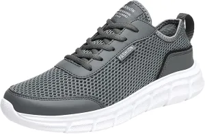 Fashion Spring and Summer Men Sports Shoes Flat Lightweight Mesh Breathable Lace Up Solid Color Casual Sneaker Men
