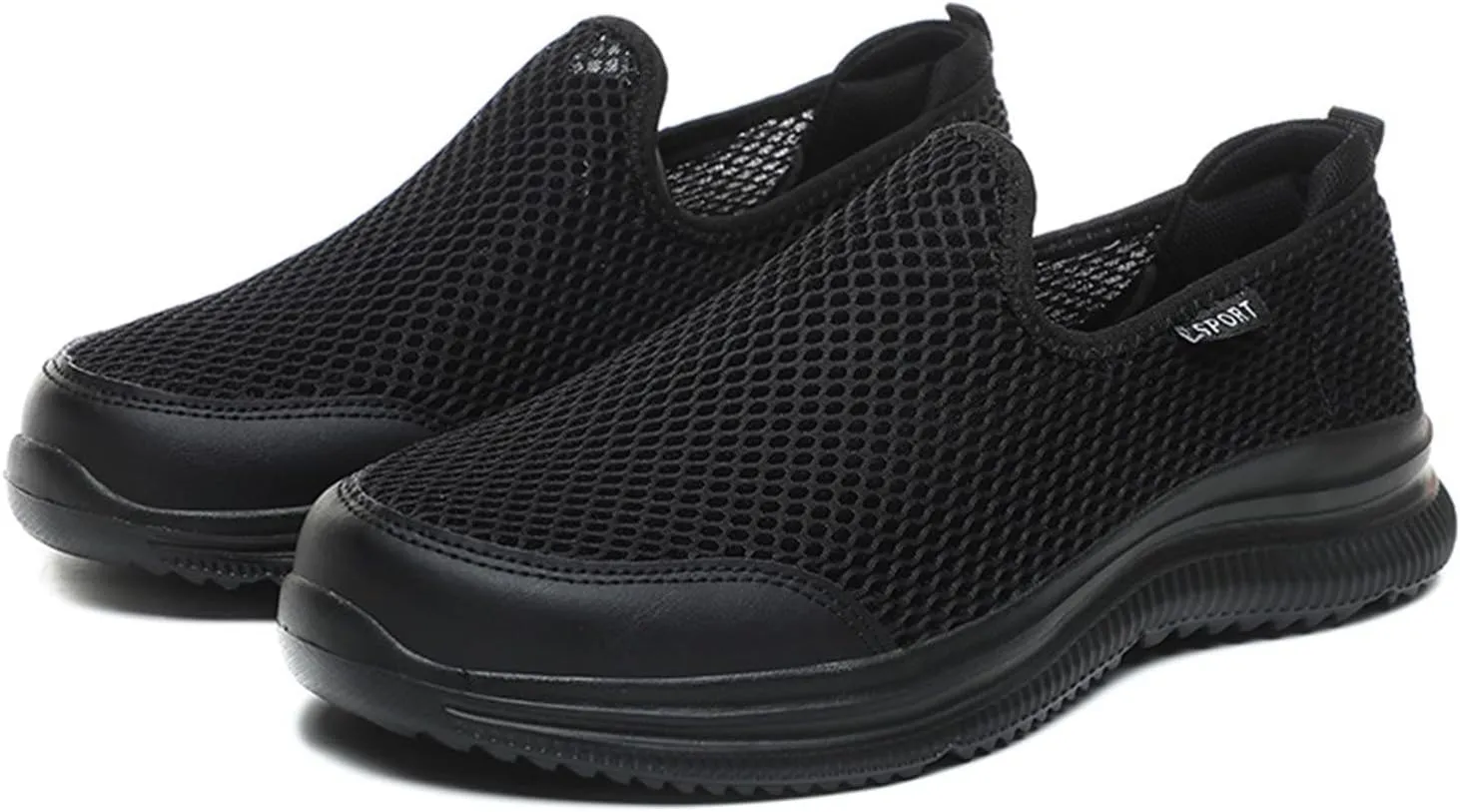 Fashion Summer Men Breathable Mesh Shallow Mouth Slip On Lightweight Casual Shoes Sneaker Insoles Men