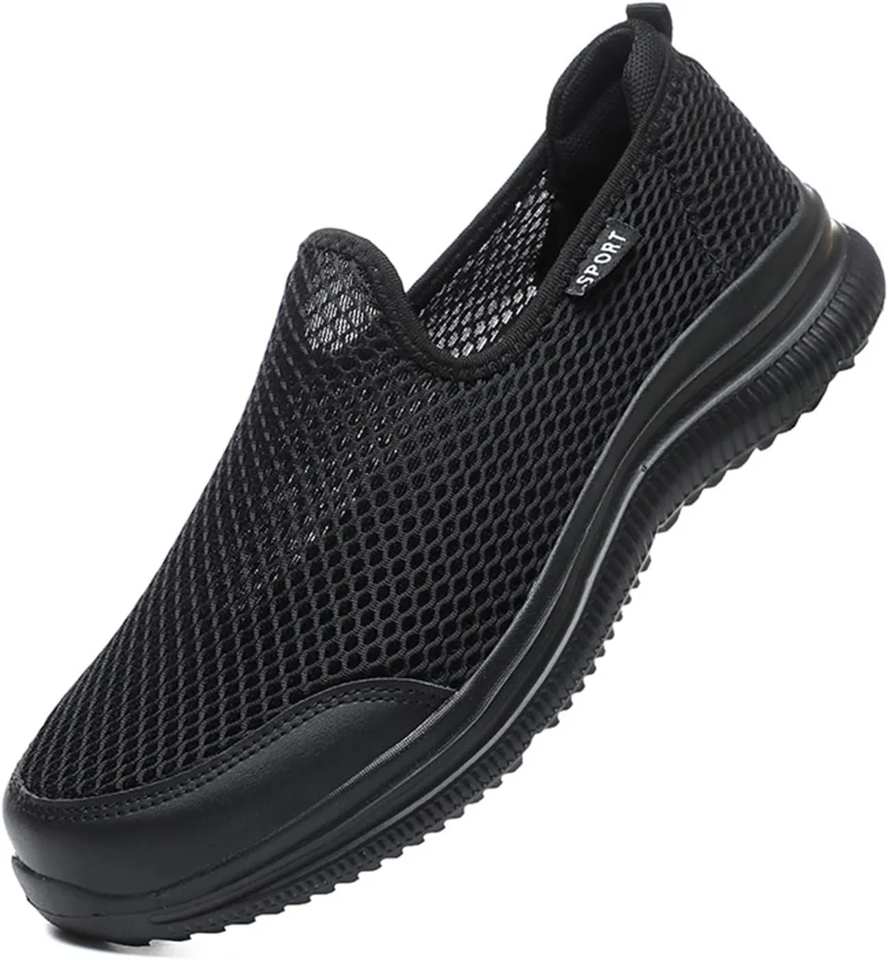 Fashion Summer Men Breathable Mesh Shallow Mouth Slip On Lightweight Casual Shoes Sneaker Insoles Men