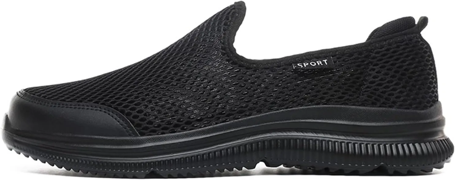 Fashion Summer Men Breathable Mesh Shallow Mouth Slip On Lightweight Casual Shoes Sneaker Insoles Men