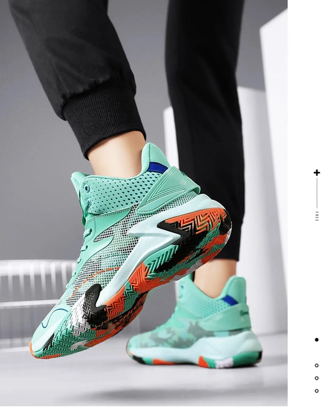 Floette Mens Fashion High Top Basketball Shoes Breathable Casual Walk Athletic Basketball Sneakers