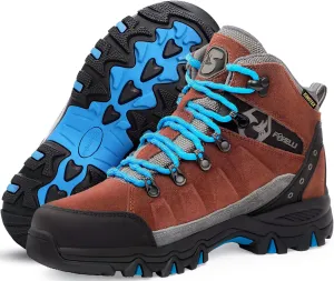 Foxelli Womens Hiking Boots - Waterproof Lightweight & Breathable Suede Leather
