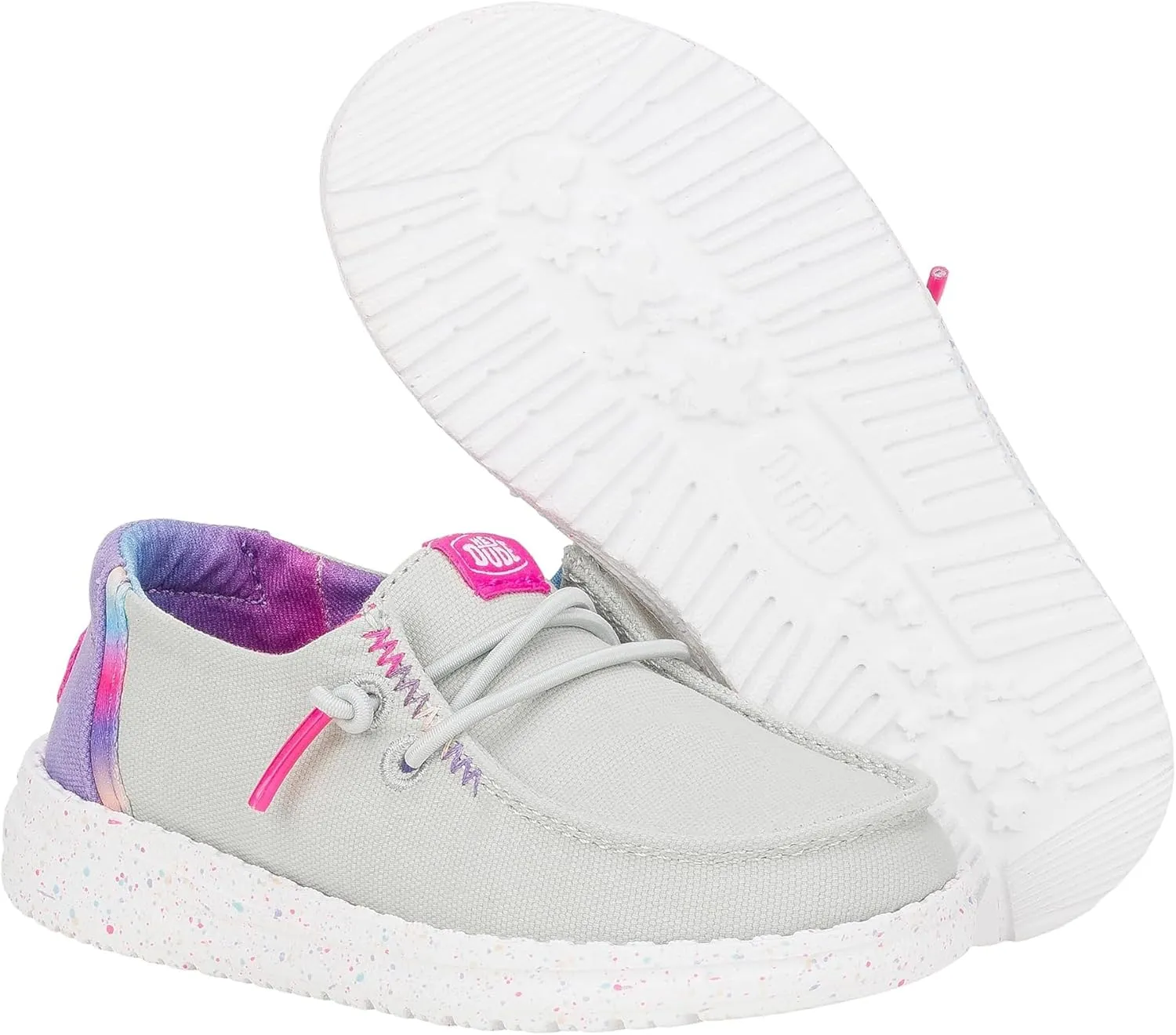 Hey Dude Kids Wendy Color Fun (Toddler) - Shoes for Kids - Flexible Rubber Outsole - Elastic Laces - Round Toe