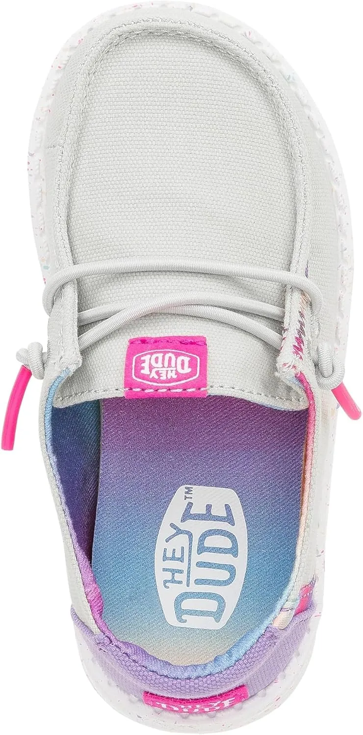 Hey Dude Kids Wendy Color Fun (Toddler) - Shoes for Kids - Flexible Rubber Outsole - Elastic Laces - Round Toe