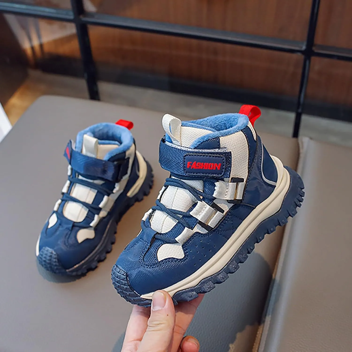 High Top Sneaker Shoes Big Kids Fashion Stylish Athletic Running Sports Shoes Anti Slip Casual Sneakers with Strap
