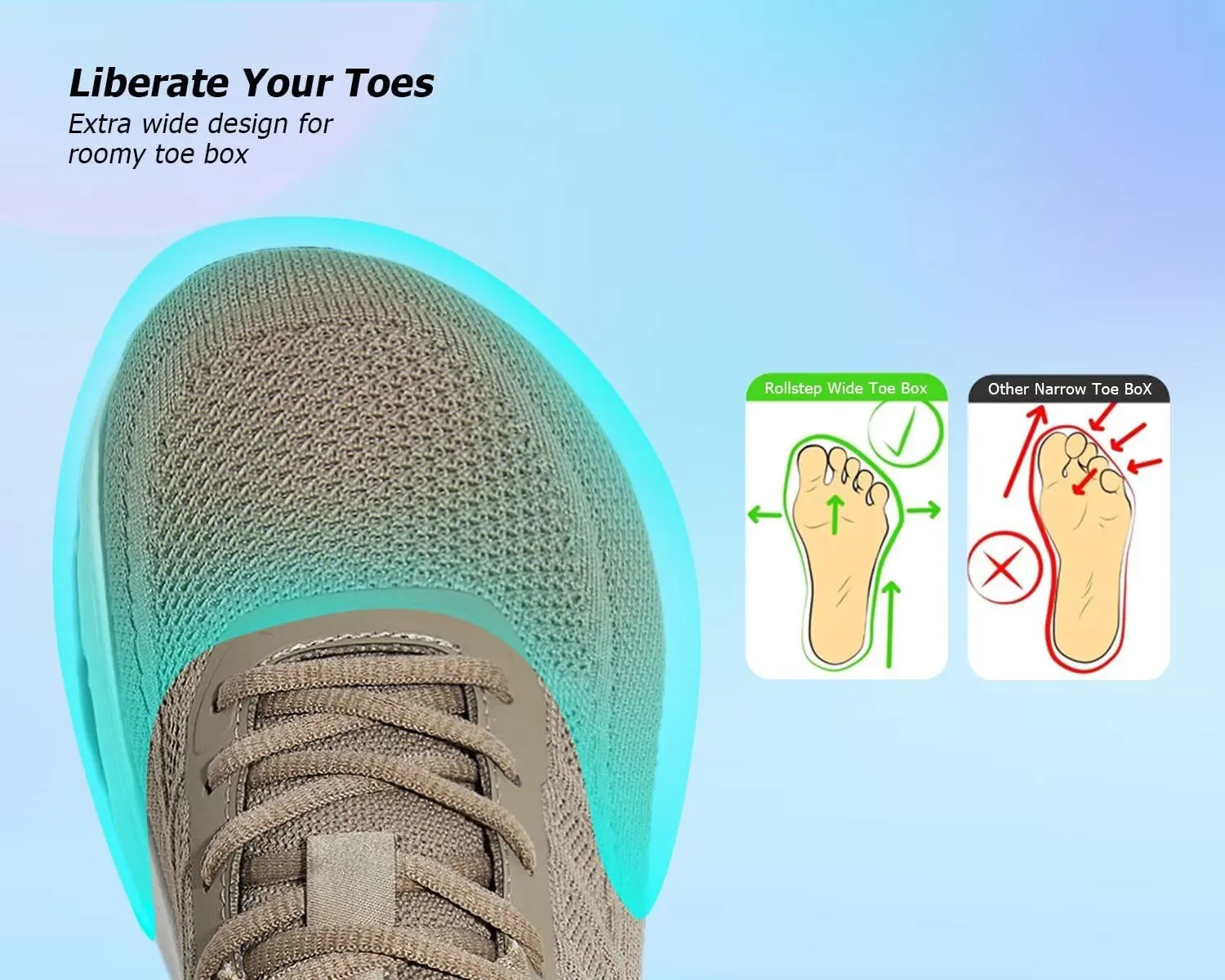 KDN Men's Wide Toe Box Shoes Cushioned Road Running Shoes Non Slip Mens Walking Sneakers for Wide Feet Comfortable Athletic Gym Workout Shoes Wide Width