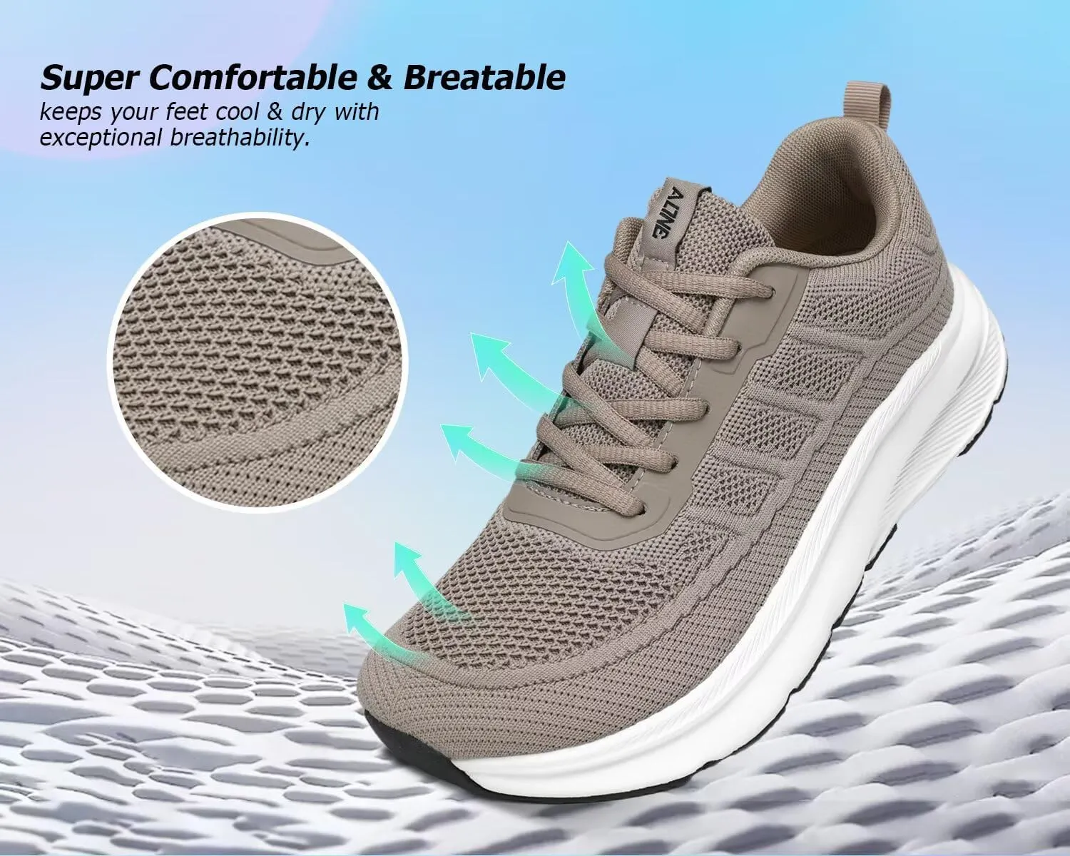 KDN Men's Wide Toe Box Shoes Cushioned Road Running Shoes Non Slip Mens Walking Sneakers for Wide Feet Comfortable Athletic Gym Workout Shoes Wide Width