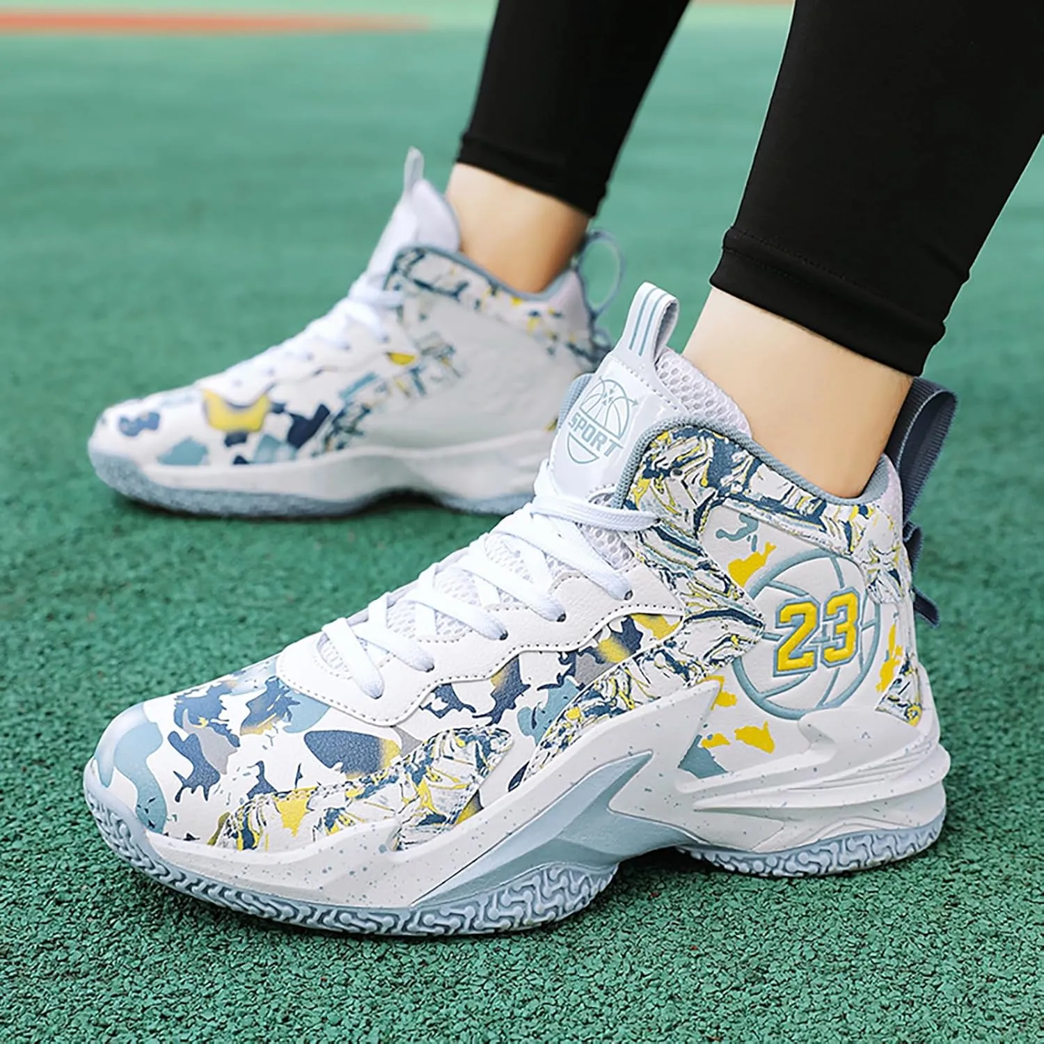 Kids Basketball Shoes High Top Youth Fashion Sneakers Girls Casual Sports Basketball Shoes Breathable Comfortable Boys Sneakers for Big Kids