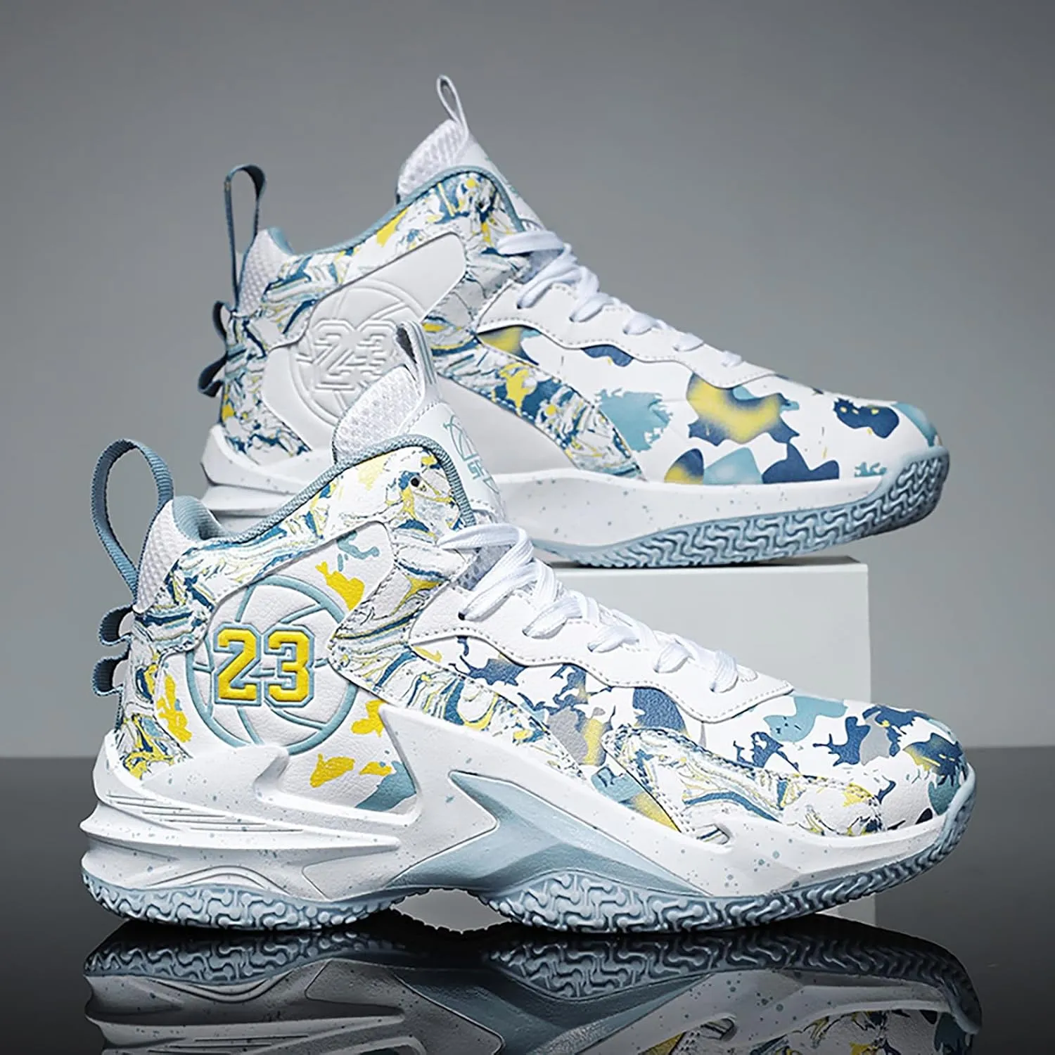 Kids Basketball Shoes High Top Youth Fashion Sneakers Girls Casual Sports Basketball Shoes Breathable Comfortable Boys Sneakers for Big Kids