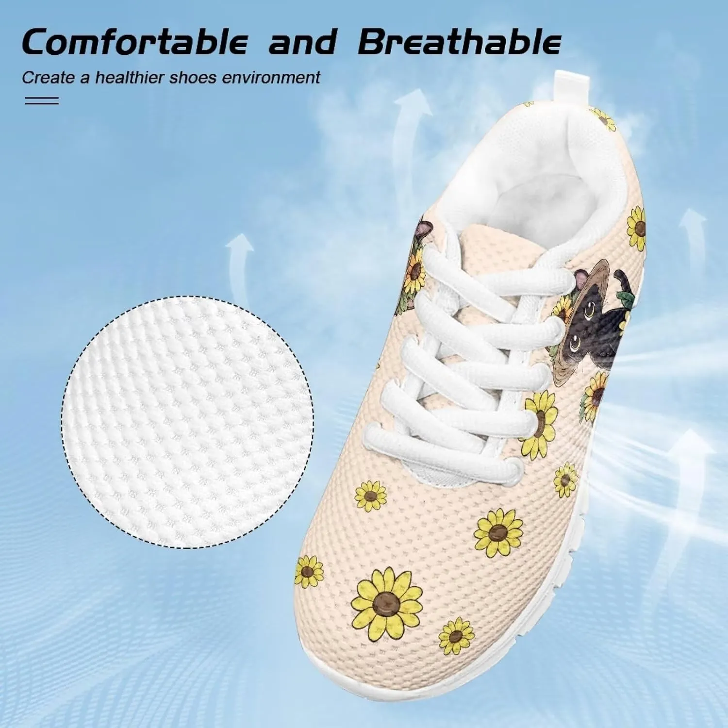 Kids Tennis Shoes Lightweight Athletic Running Shoes Non Slip Breathable Girls Students Sports Sneakers Walking Shoes