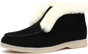 Ladmiple Boots For Women 2024 Ankle Booties Warm Fur Lined Winter Snow Boots Outdoor Slip On Comfort Fashion Short Booties