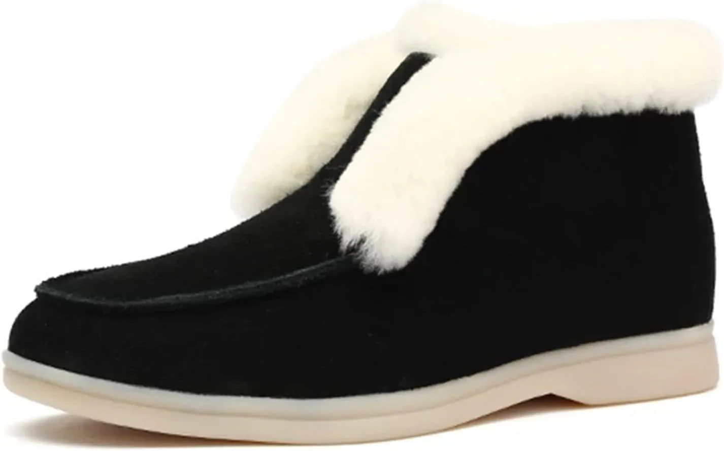 Ladmiple Boots For Women 2024 Ankle Booties Warm Fur Lined Winter Snow Boots Outdoor Slip On Comfort Fashion Short Booties