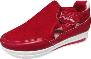 Ladmiple Shoes For Women Slip On Sneakers Running Shoes Non Slip Tennis Walking Sneakers Fashion Slip On Platform Shoes