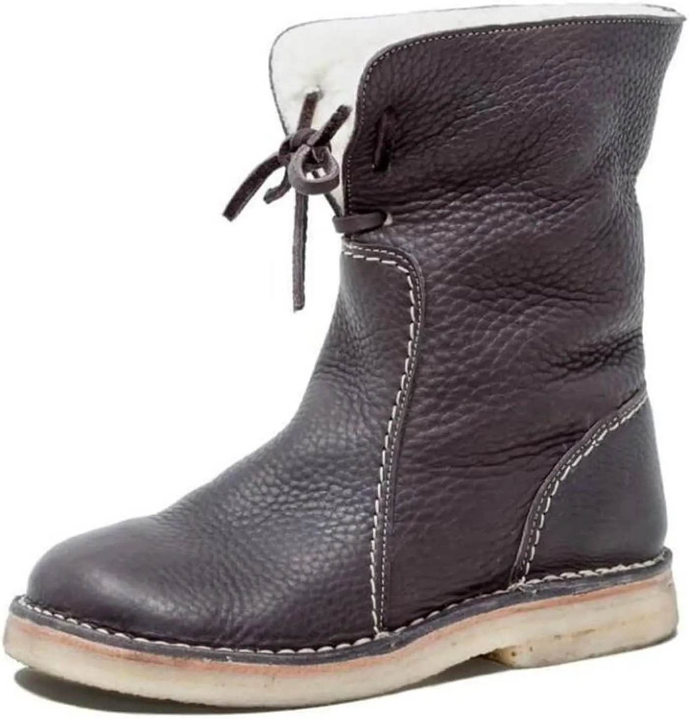 Ladmiple Winter Boots For Women Fashion Soft Comfortable Faux Fur Mid Calf Snow Boots Insulated Outdoor Warm Ankle Booties