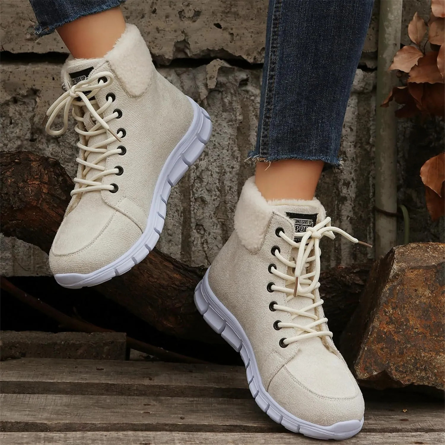 Ladmiple Winter Dress Boots For Women 2024 Casual Slip-on Warm Loafers Shoes Faux Fur-Lined Comfortable Snow Ankle Booties