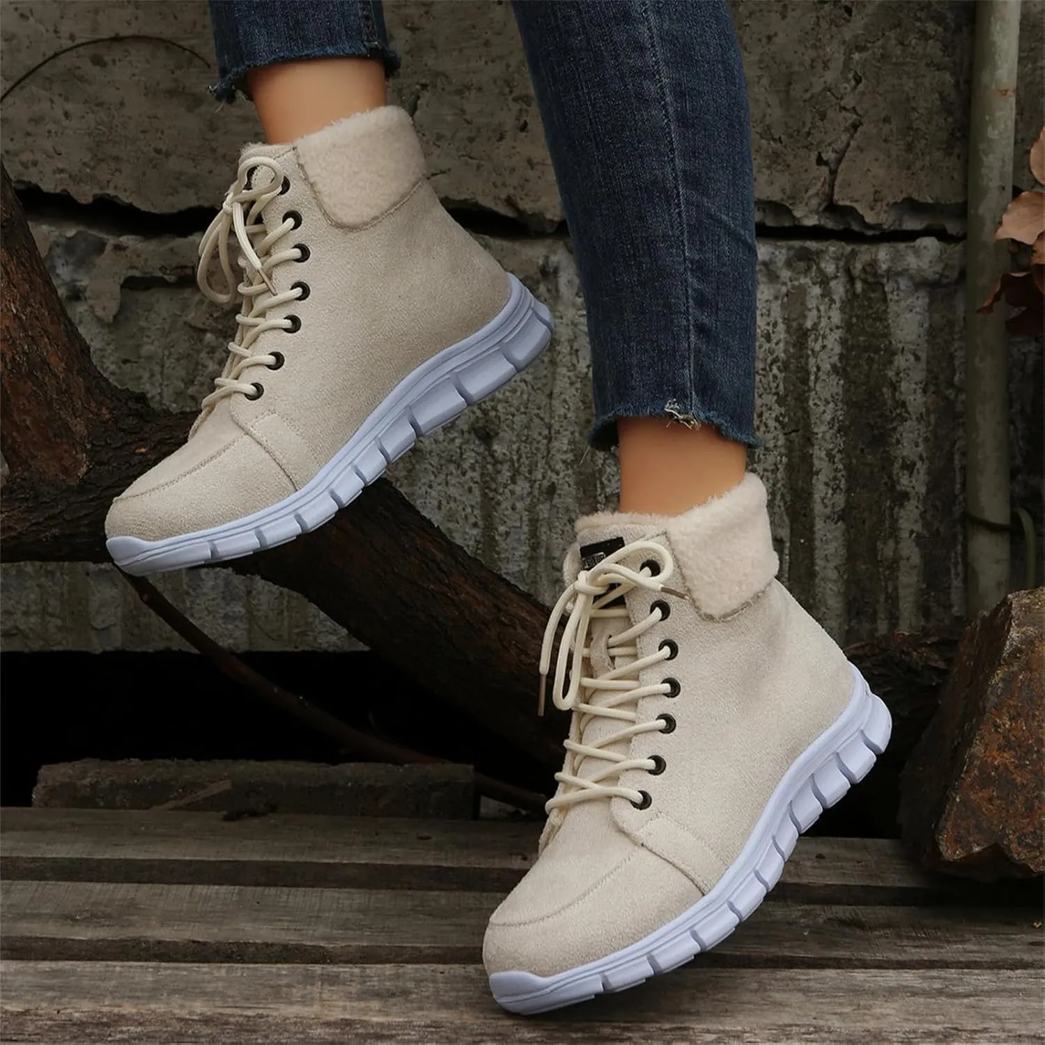 Ladmiple Winter Dress Boots For Women 2024 Casual Slip-on Warm Loafers Shoes Faux Fur-Lined Comfortable Snow Ankle Booties