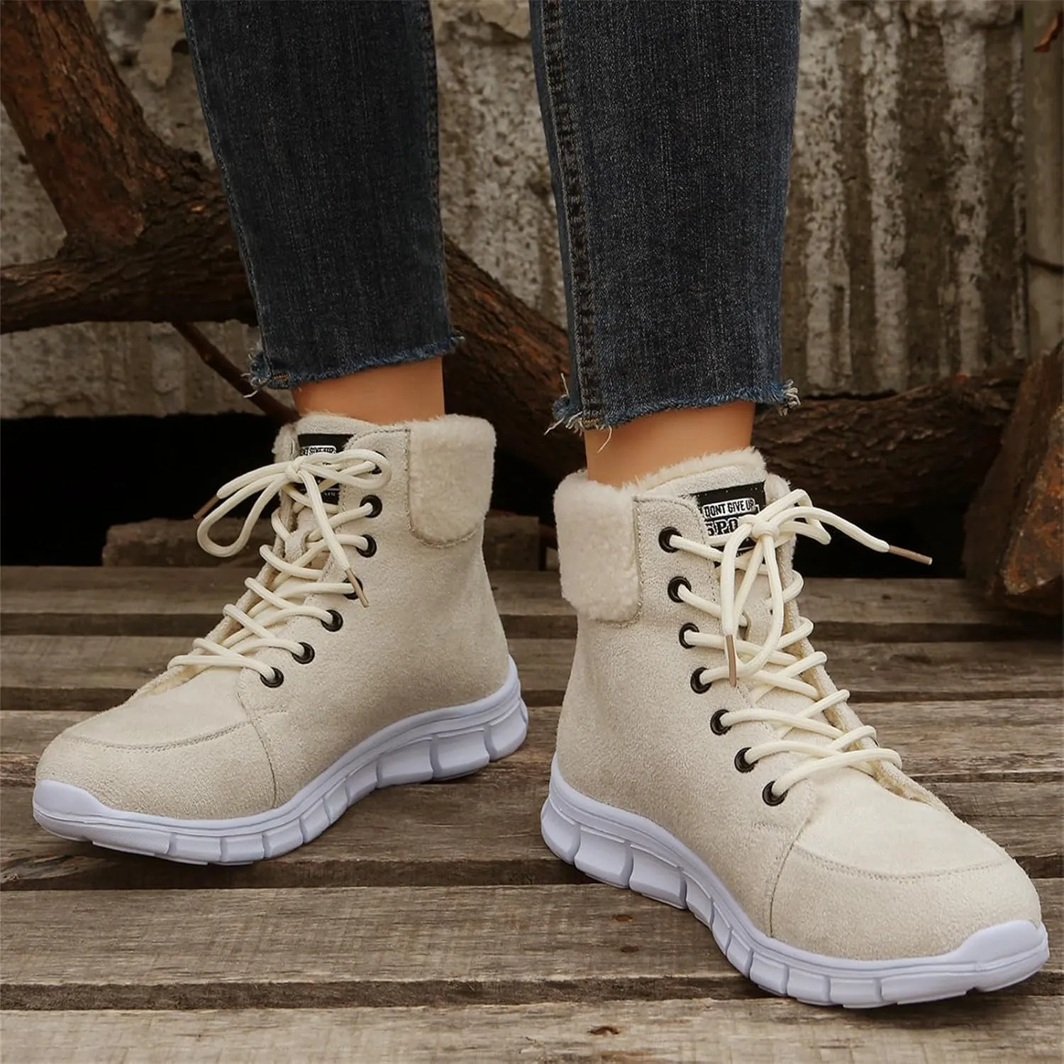 Ladmiple Winter Dress Boots For Women 2024 Casual Slip-on Warm Loafers Shoes Faux Fur-Lined Comfortable Snow Ankle Booties