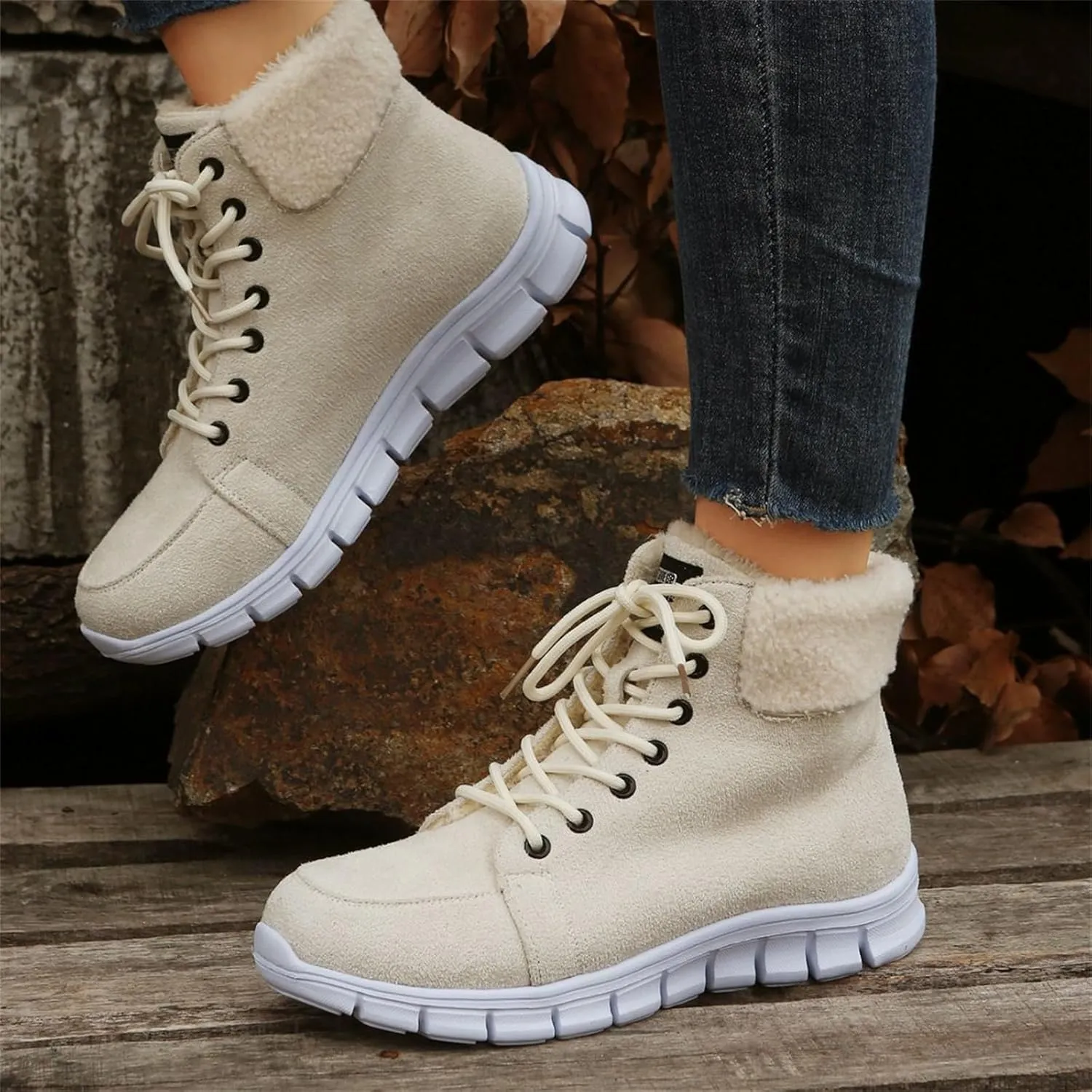 Ladmiple Winter Dress Boots For Women 2024 Casual Slip-on Warm Loafers Shoes Faux Fur-Lined Comfortable Snow Ankle Booties